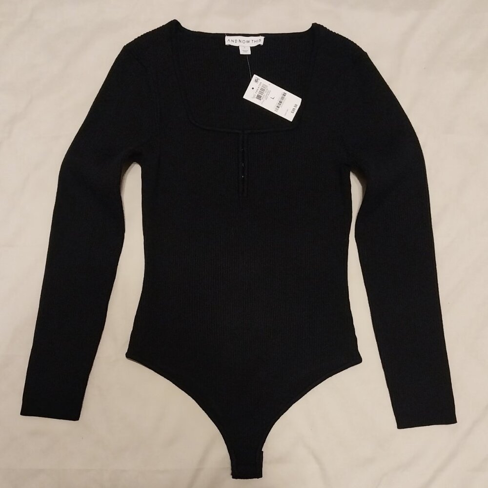 NWT by 'And Now This' women’s Sweater Size L, Deep Black.